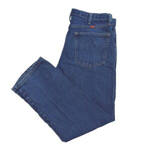 Vintage Rustler Men Regular Fit Straight Leg Dark Wash Denim Jeans 34x29 87619PW